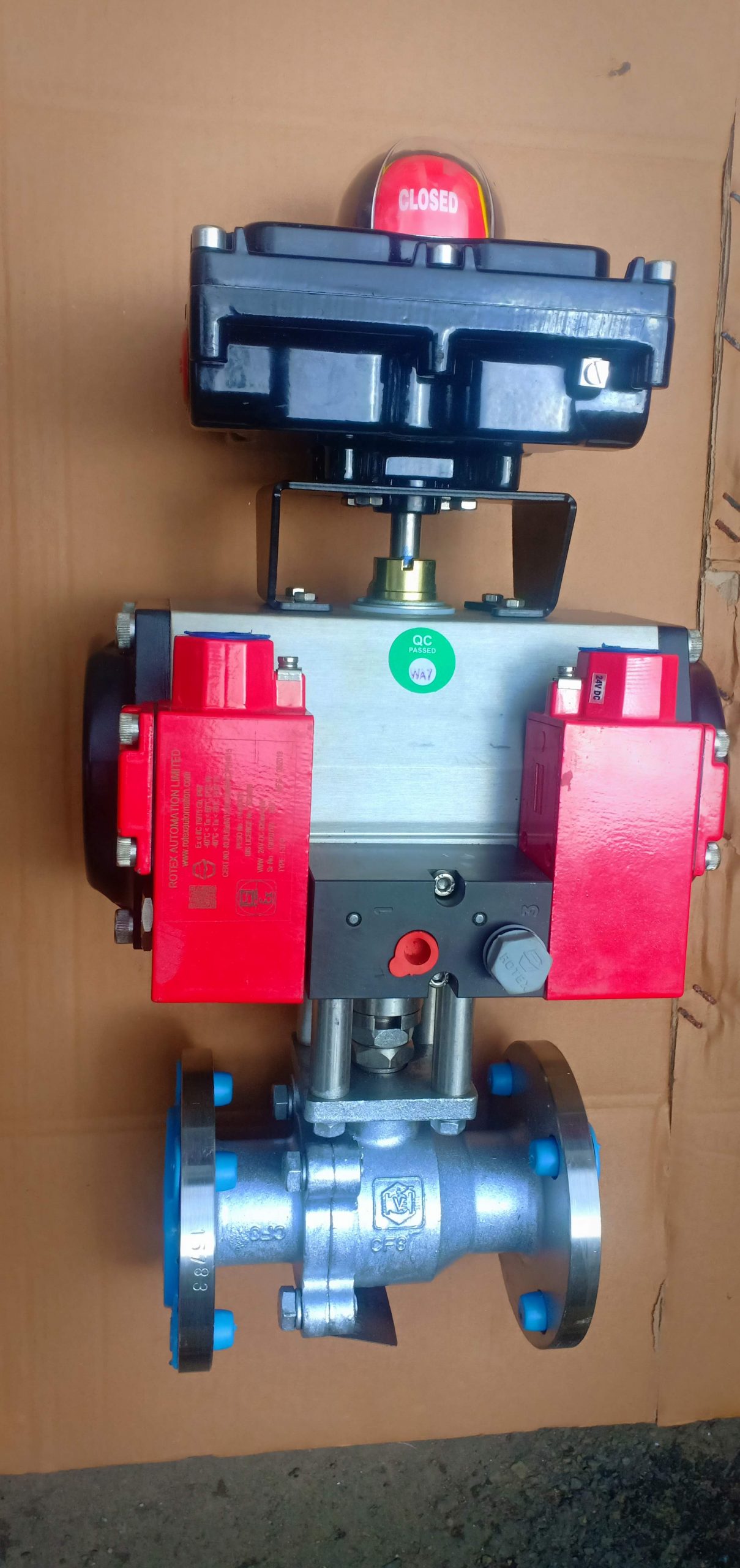 actuated flush bottom ball valve for control