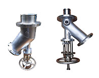 y type jacketed flush bottom valve disc type flanged end